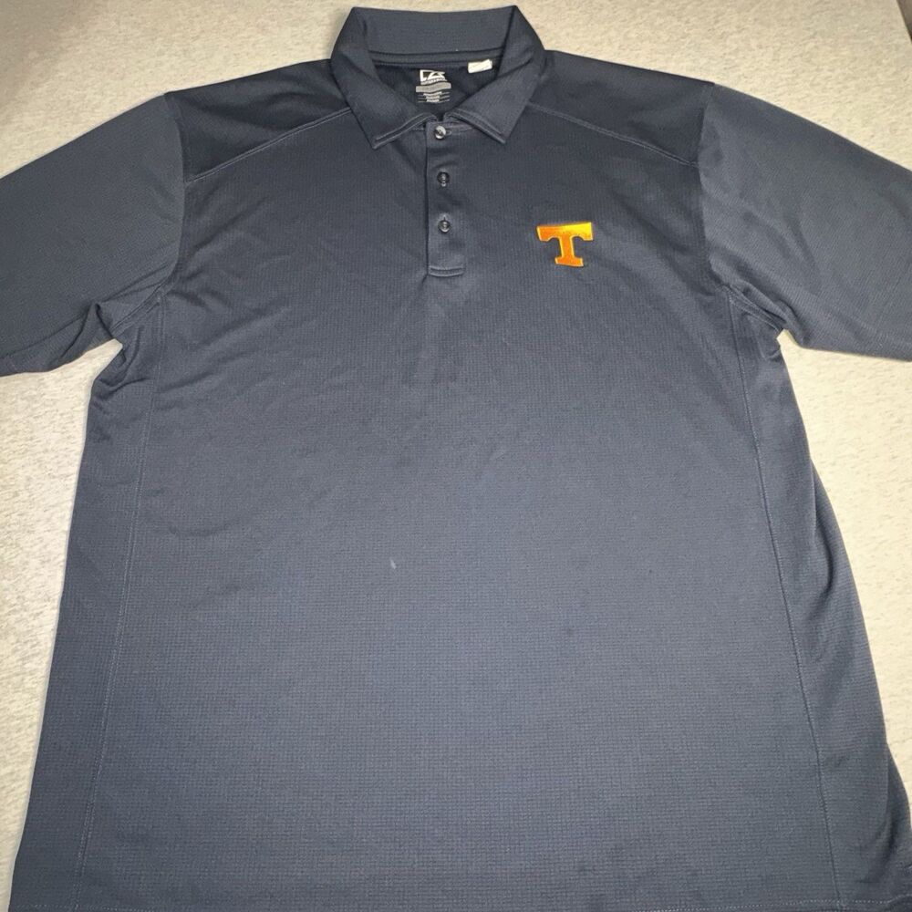 Cutter & Buck DryTec Polo Shirt Mens Tennessee Vols XL Grey / Orange Moist Wick